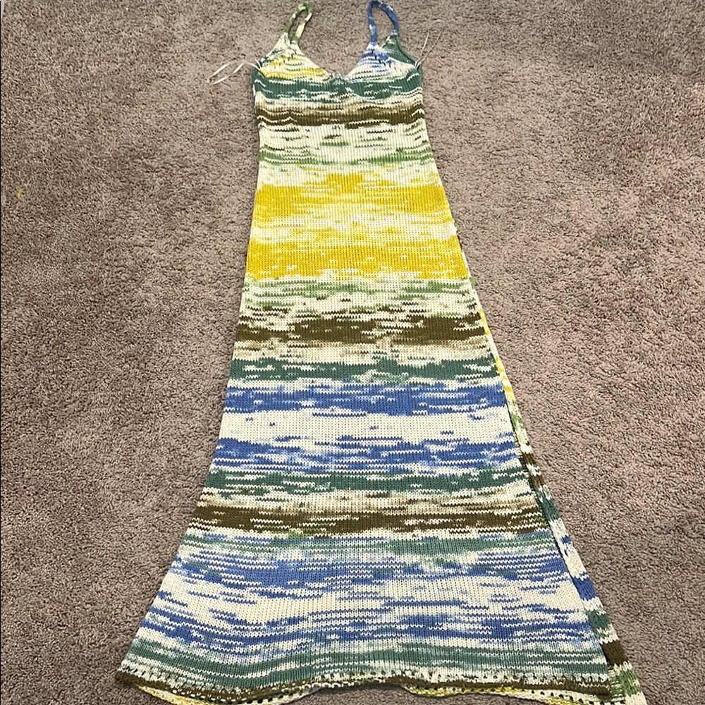 Zara Multicolor Striped Midi Dress
